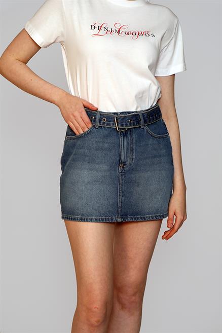Morcella Kadın %100 Pamuk Jean Etek Denim