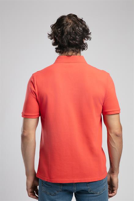 Mules Erkek %100 Pamuk Polo Yaka T-Shirt Mercan