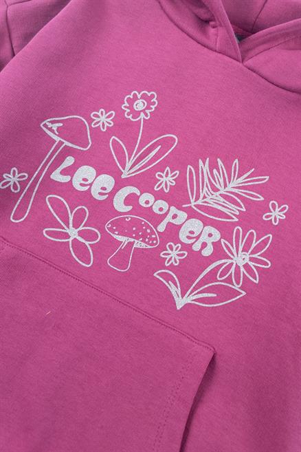Mush Kız Çocuk Kapüşonlu Sweatshirt Koyu Pembe