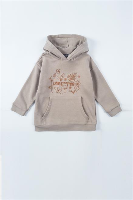 Mush Kız Çocuk Kapüşonlu Sweatshirt Bej