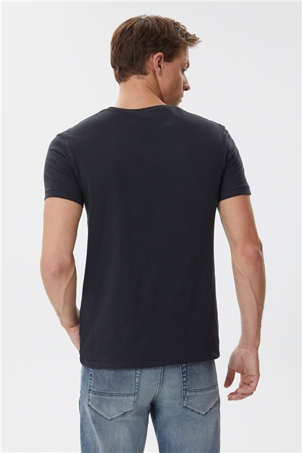 Myron Erkek %100 Pamuk Bisiklet Yaka T-Shirt Antrasit