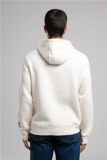 Nathan Erkek Kapüşonlu Sweatshirt Ekru