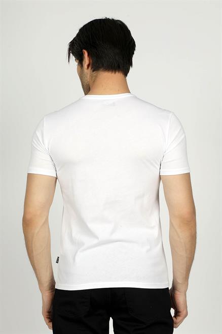 Nero Erkek %100 Pamuk O Yaka T-Shirt Beyaz