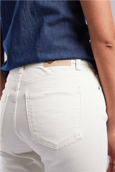 New Diana Kadın High Rise Straight Fit Jean Pantolon Beyaz