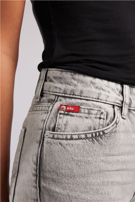 New Diana Kadın High Rise Straight Fit Jean Pantolon Açik Gri̇