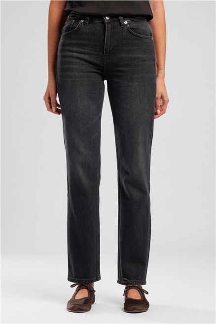 New Diana Kadın High Rise Straight Fit Jean Pantolon Antrasit