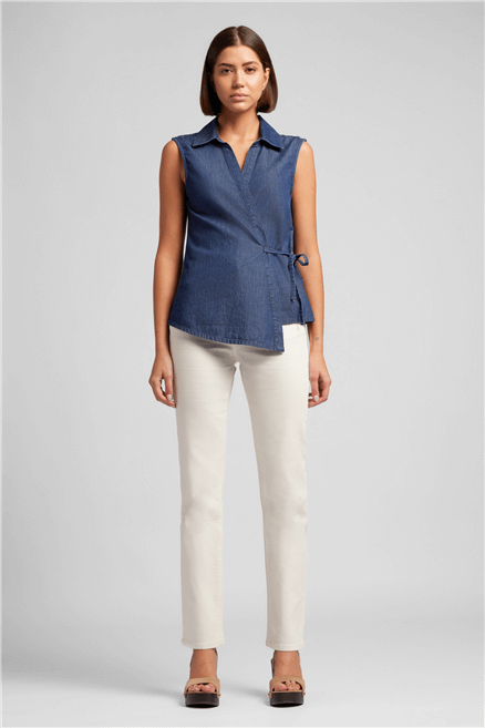 New Diana Kadın High Rise Straight Fit Jean Pantolon Beyaz