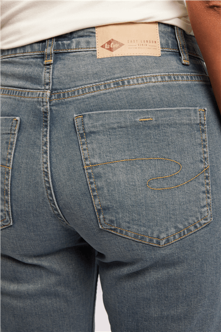 New Diana Kadın High Rise Straight Fit Jean Pantolon Mavi̇-Yeşi̇l