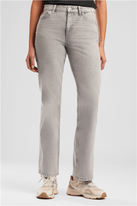 New Diana Kadın High Rise Straight Fit Jean Pantolon Açik Gri̇