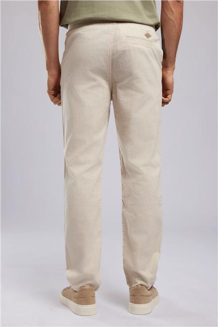 New Erkek Regular Straight Fit Pantolon Ekru