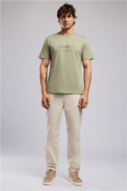 New Erkek Regular Straight Fit Pantolon Ekru