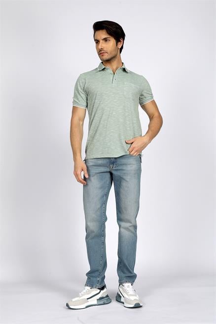New Jake Erkek Pike Polo Yaka T-Shirt Pastel Yeşili
