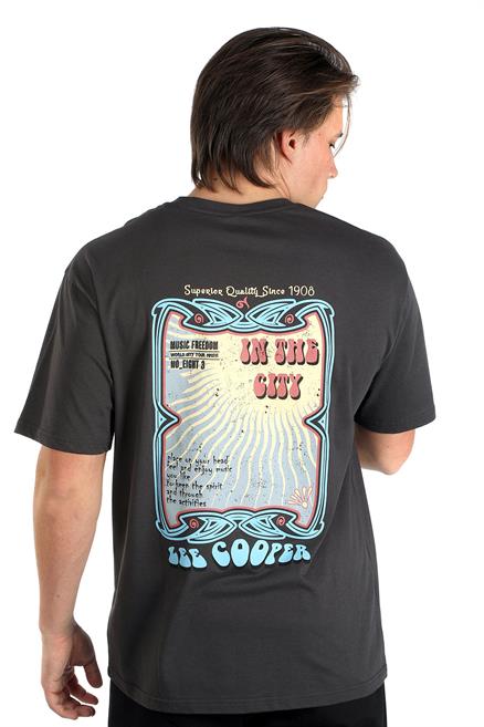 New Leroy Erkek %100 Pamuk O Yaka T-Shirt Antrasit