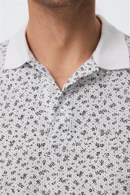 Newbernard Erkek %100 Pamuk Polo Yaka T-Shirt Beyaz