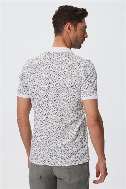Newbernard Erkek %100 Pamuk Polo Yaka T-Shirt Beyaz