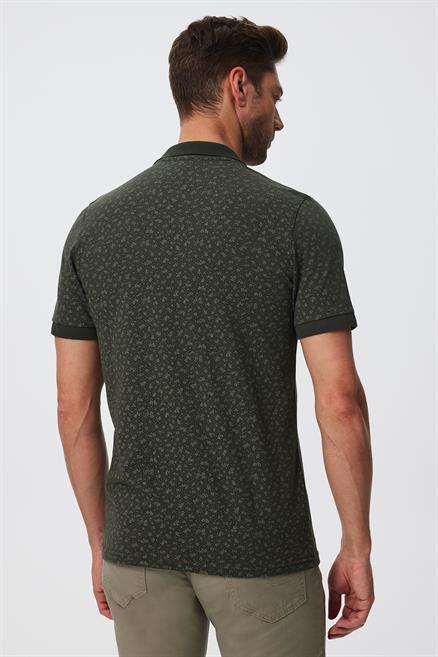 Newbernard Erkek %100 Pamuk Polo Yaka T-Shirt Olive