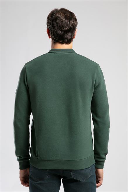 Newblend Erkek Polo Yaka Sweatshirt Zümrüt