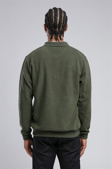 Newblend Erkek Polo Yaka Sweatshirt Haki