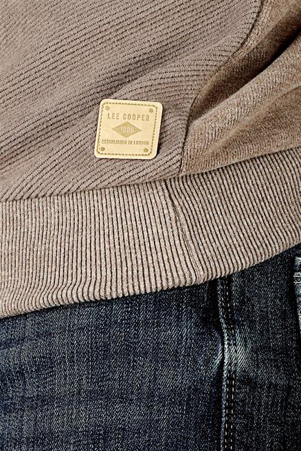 Newdiagonal Erkek O Yaka Sweatshirt Koyu Bej