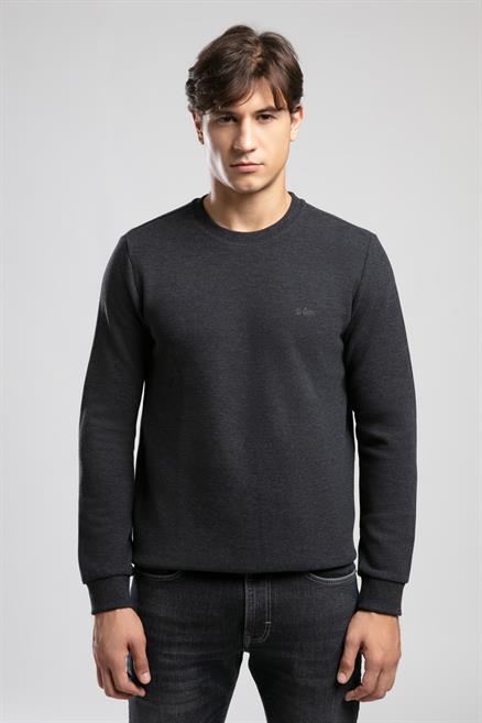 Newdwade Erkek O Yaka Sweatshirt Antrasit