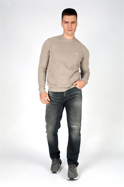 Newdwade Erkek O Yaka Sweatshirt Vizon