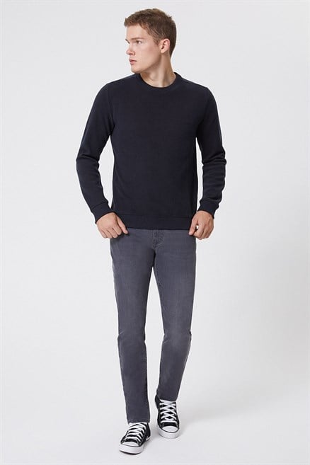 Newdwade Erkek O Yaka Sweatshirt Kahve