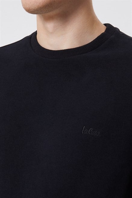 Newdwade Erkek O Yaka Sweatshirt Siyah