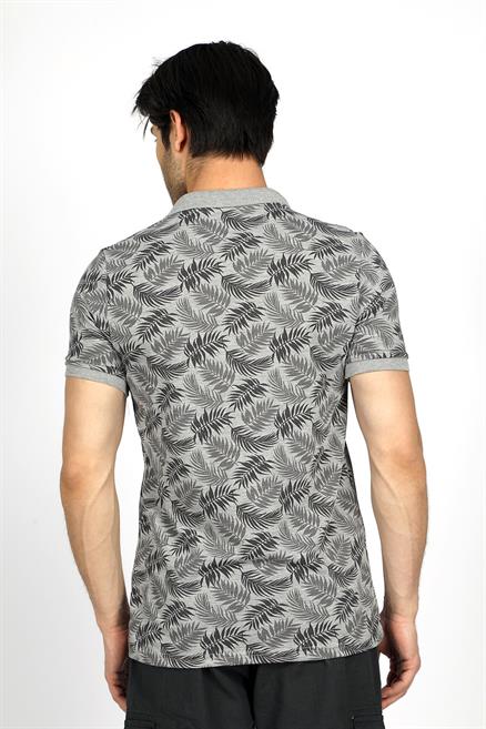 Newjoseph Erkek %100 Pamuk Polo Yaka T-Shirt Açık Gri