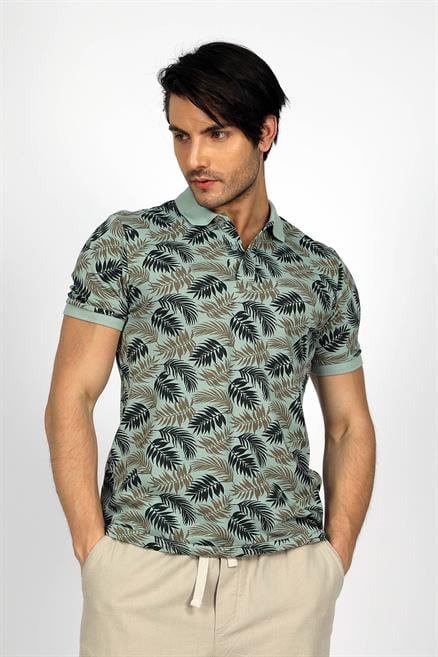 Newjoseph Erkek %100 Pamuk Polo Yaka T-Shirt Mint