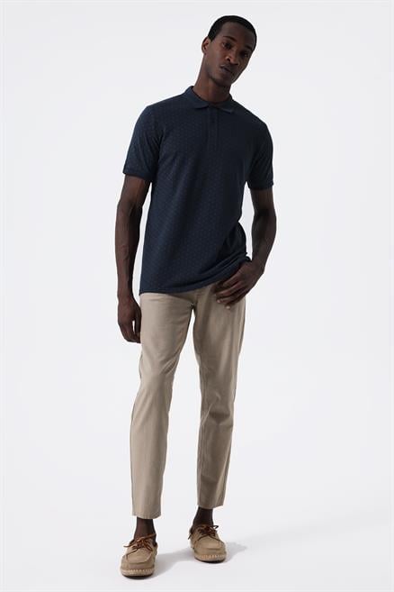 Newmixed Erkek %100 Pamuk Polo Yaka T-Shirt Lacivert