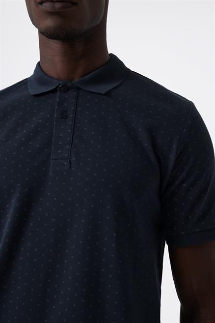 Newmixed Erkek %100 Pamuk Polo Yaka T-Shirt Lacivert