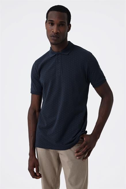Newmixed Erkek %100 Pamuk Polo Yaka T-Shirt Lacivert