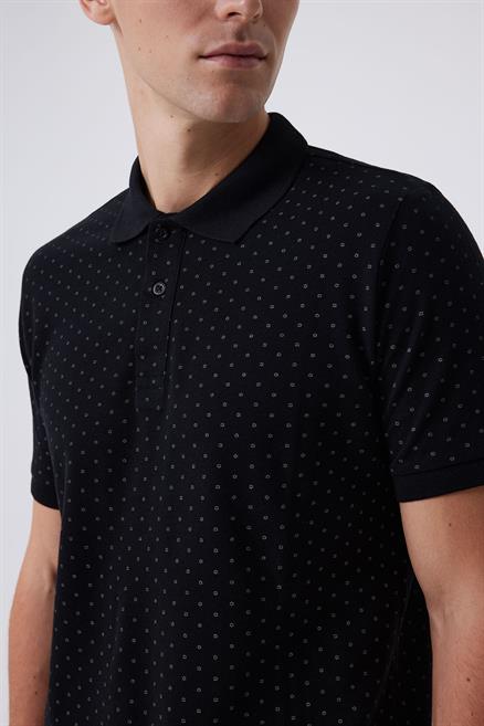 Newmixed Erkek %100 Pamuk Polo Yaka T-Shirt Siyah