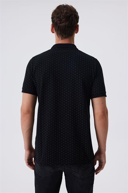 Newmixed Erkek %100 Pamuk Polo Yaka T-Shirt Siyah
