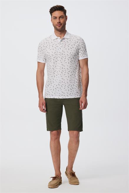 Newpine Erkek %100 Pamuk Polo Yaka T-Shirt Beyaz