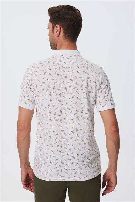 Newpine Erkek %100 Pamuk Polo Yaka T-Shirt Beyaz