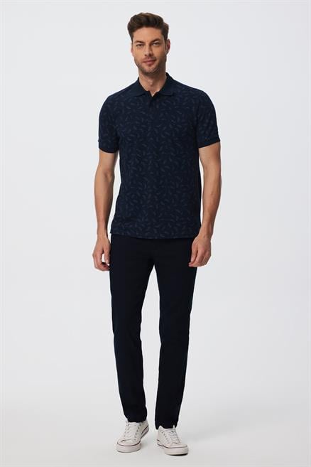 Newpine Erkek %100 Pamuk Polo Yaka T-Shirt Lacivert