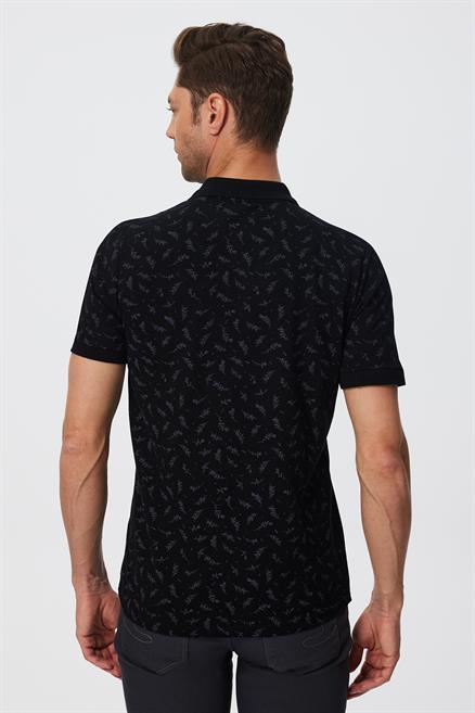 Newpine Erkek %100 Pamuk Polo Yaka T-Shirt Siyah