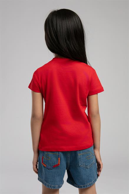 Newry Kız Çocuk %100 Pamuk T-Shirt Kırmızı