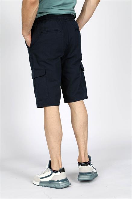 Newso Erkek %100 Pamuk Dokuma Şort Lacivert