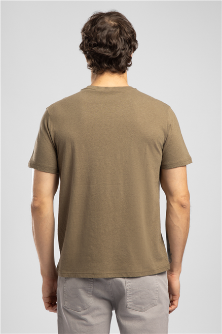 Nıcco Erkek Regular Fit Pamuklu Basic Bisiklet Yaka T-Shirt Yeşil