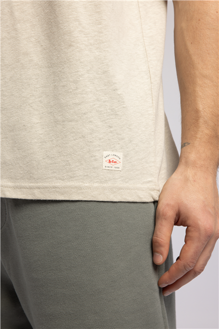 Nıcco Erkek Regular Fit Pamuklu Basic Bisiklet Yaka T-Shirt Bej
