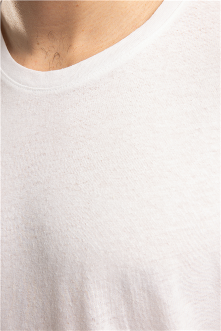 Nıcco Erkek Regular Fit Pamuklu Basic Bisiklet Yaka T-Shirt Beyaz