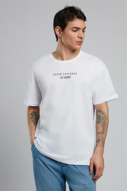Noira Erkek %100 Pamuk O Yaka T-Shirt Beyaz