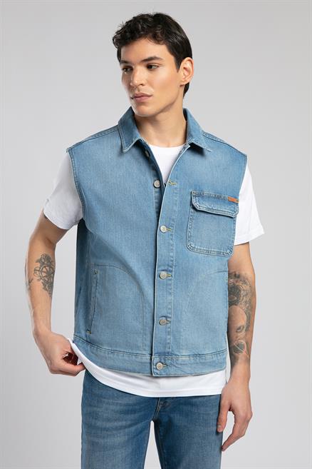 Over Vest Erkek Jean Yelek