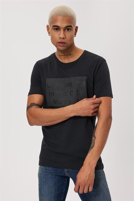 Patrice Erkek %100 Pamuk O Yaka T-Shirt Antrasit