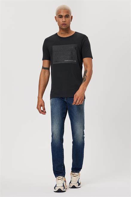 Patrice Erkek %100 Pamuk O Yaka T-Shirt Antrasit