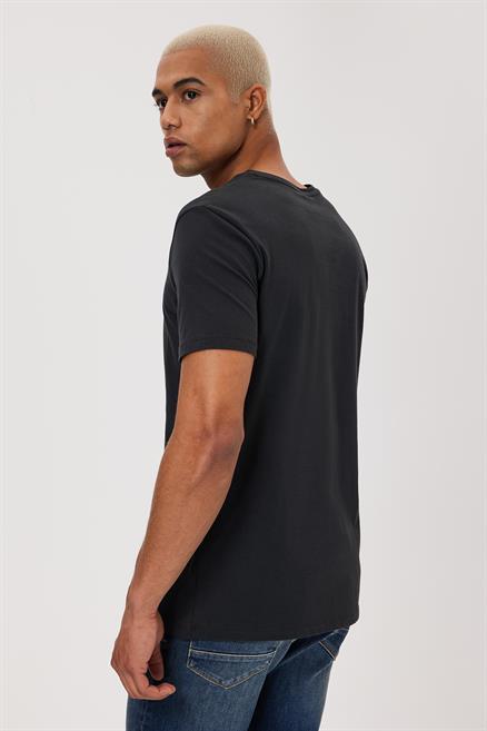 Patrice Erkek %100 Pamuk O Yaka T-Shirt Antrasit