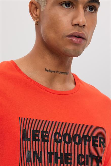 Patrice Erkek %100 Pamuk O Yaka T-Shirt Mercan