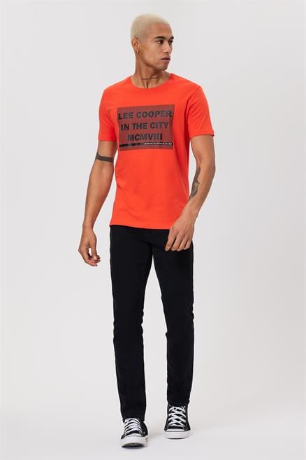 Patrice Erkek %100 Pamuk O Yaka T-Shirt Mercan